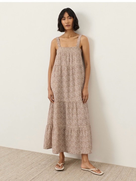 Pact Dresses & Skirts - Coastal Double Gauze Tiered Maxi Dress